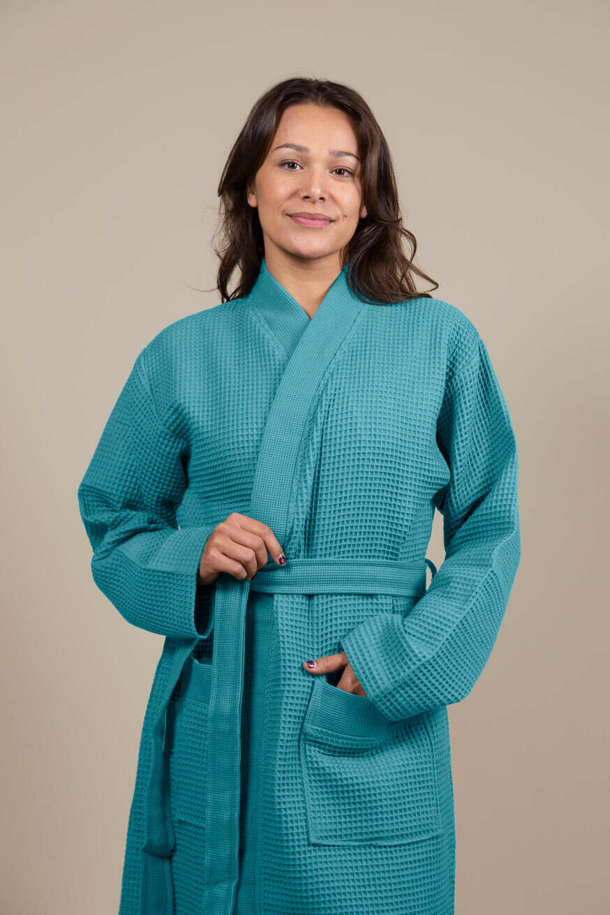 Damen Kimono Bademantel Gr&uuml;n