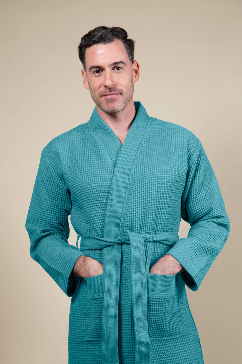 Herren Kimono Bademantel Gr&uuml;n