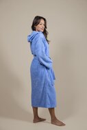 Damen Bademantel Frottee Blau