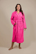 Damen Bademantel Frottee Fuchsia