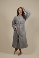 Damen Kimono Bademantel Grau