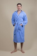 Herren Bademantel Frottee Blau