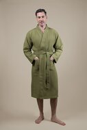 Baumwollbademantel aus Waffelstoff Army Green